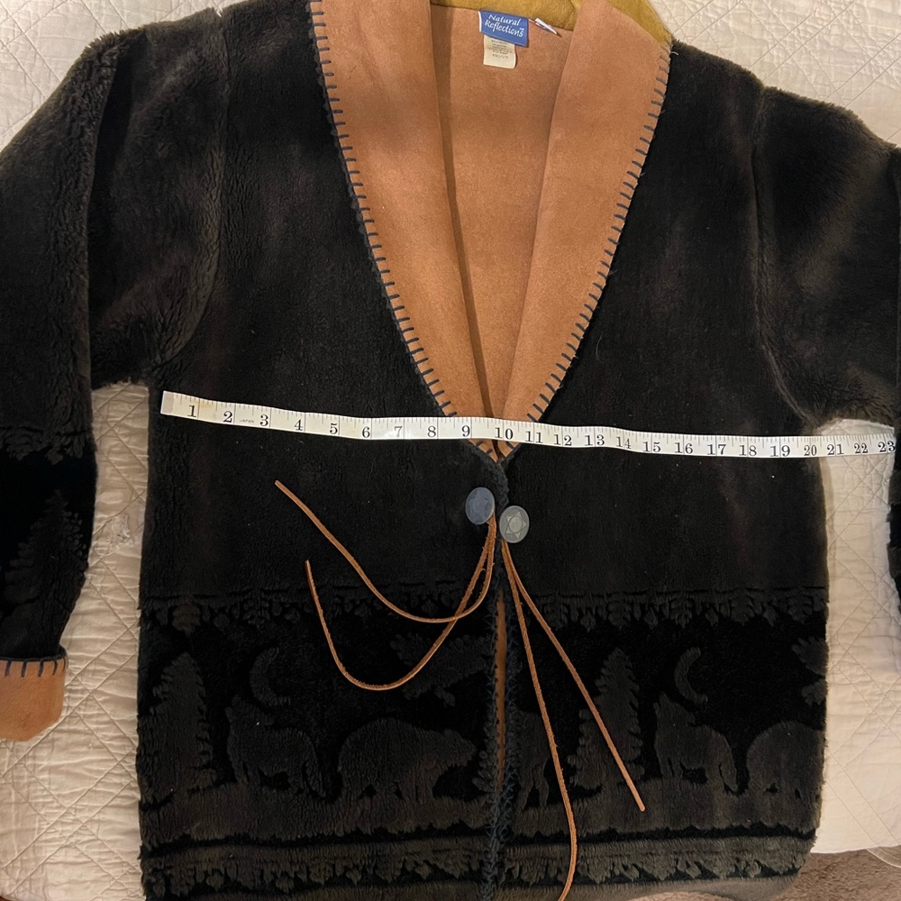 Black and Brown Cardigan with Animal Design